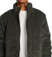 Rvca Men's Townes Corduroy Puffer Jacket Black Size XL