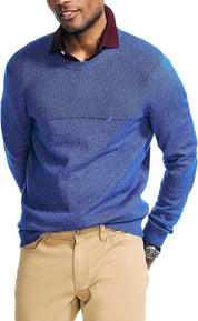 Nautica Men's Textured Knit Crewneck Sweater Bright Cobalt Blue XL