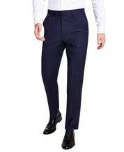 Michael Kors Mens Classic fit Dress Pants 42 / 30 Navy Blue Plaid Stretch Wool