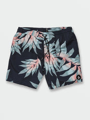 Volcom Mens Polly Pack Swim Trunks Large Navy Blue Pink Green Palm