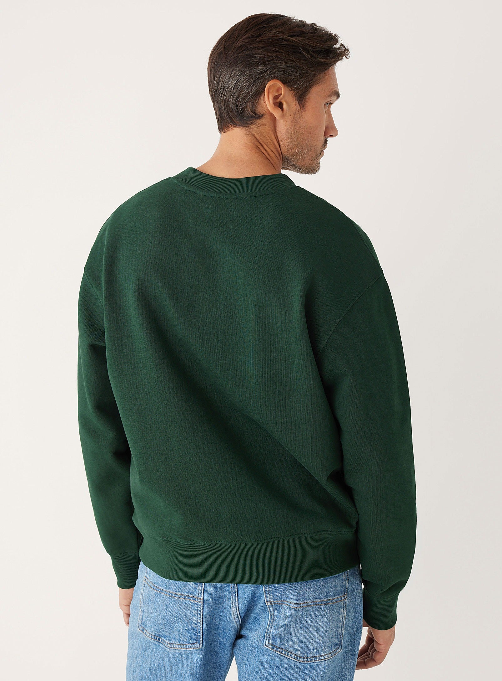 Frank & Oak Mens Regular Fit V Neck Sweatshirt Small Green