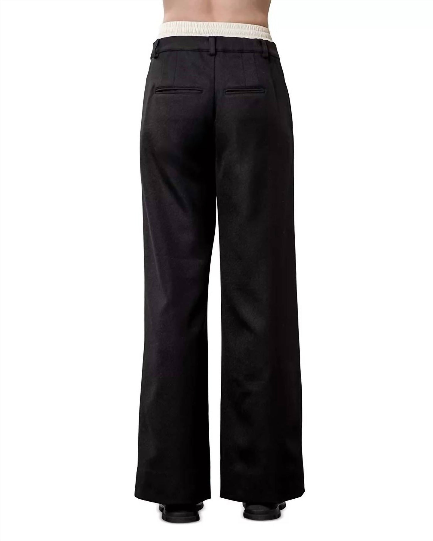 Moon River Women's Black Layered Waist Band Tailored Pleat Pants Size Medium