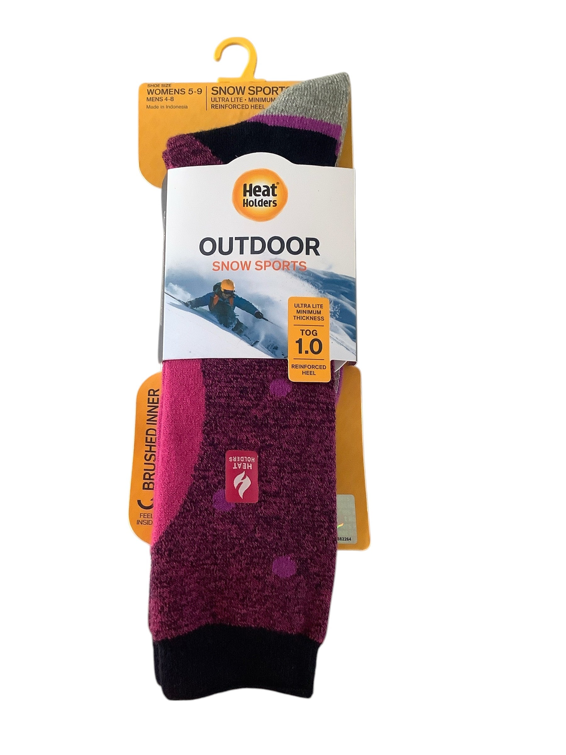 Heat Holders Womens Crew Socks 5-9 Purple Thermal