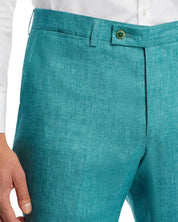 Robert Graham Mens Slim fit Dress Pants 33 / 32 Teal Green Solid Stretch