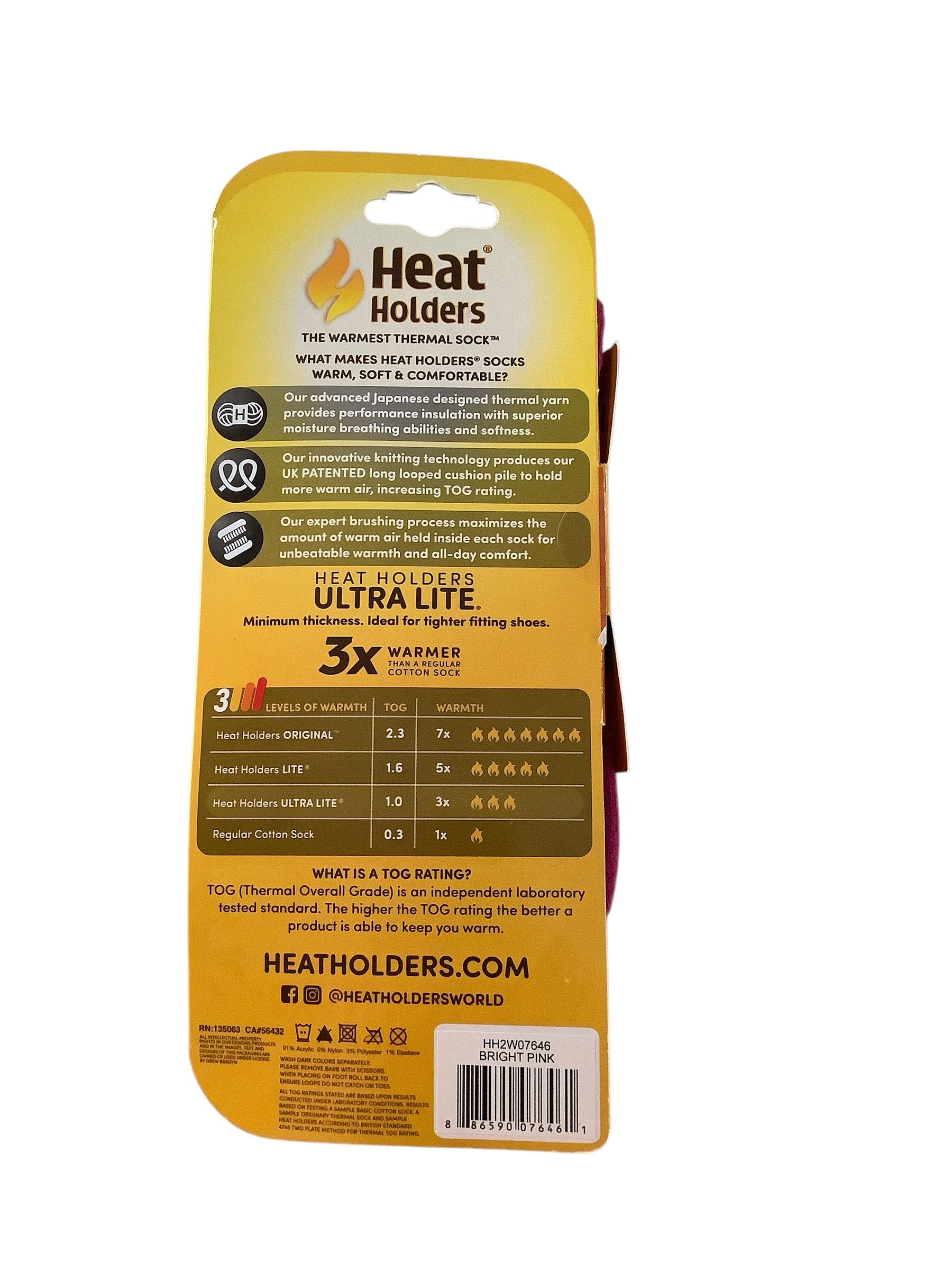 Heat Holders Womens Crew Socks 5-9 Pink Thermal