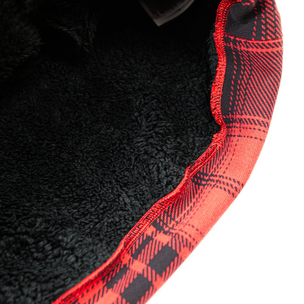 Polo Ralph Lauren Men's Bear Fleece Patchwork Hoodie Sweatshirt XL Red Plaid