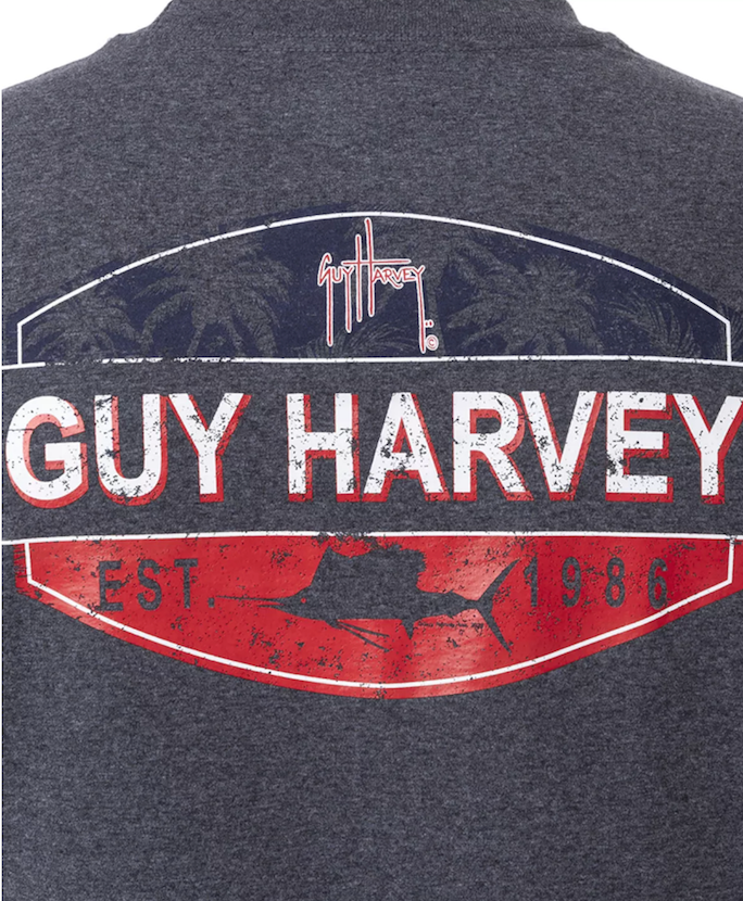 Guy Harvey Mens Graphic T shirt Grey Medium