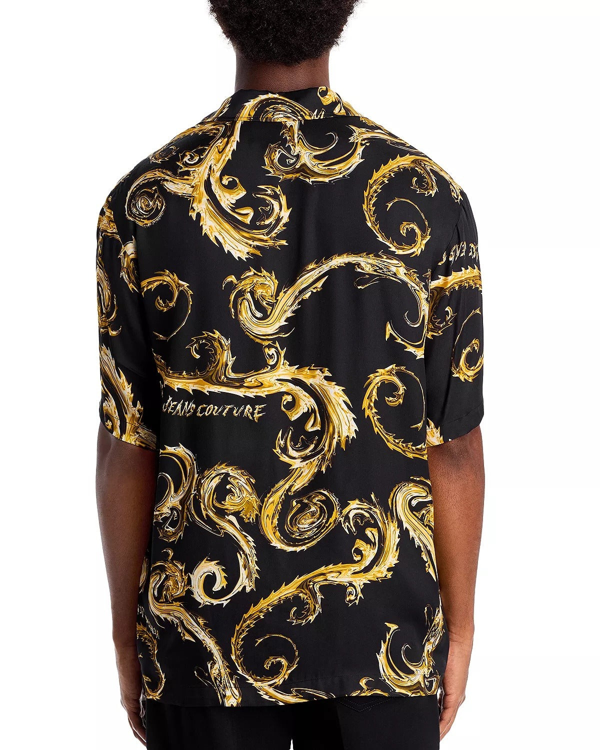 Versace Jeans Couture Mens Regular fit Short Sleeve Button-Up Shirt XL Yellow
