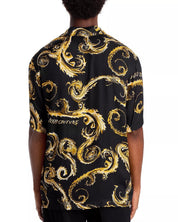 Versace Jeans Couture Mens Regular fit Short Sleeve Button-Up Shirt XL Yellow
