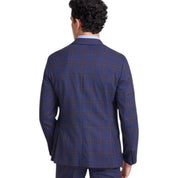 Bar Iii Mens Slim fit Wool Suit Jacket Blazer 36 S Navy Blue Plaid