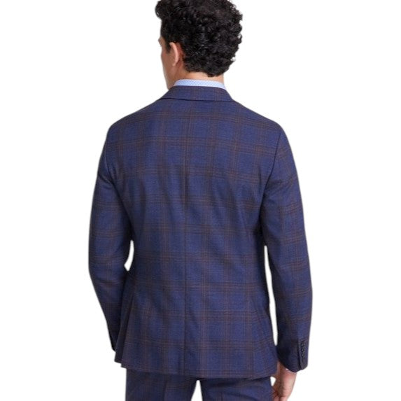Bar Iii Mens Slim fit Wool Suit Jacket Blazer 38 L Blue Plaid