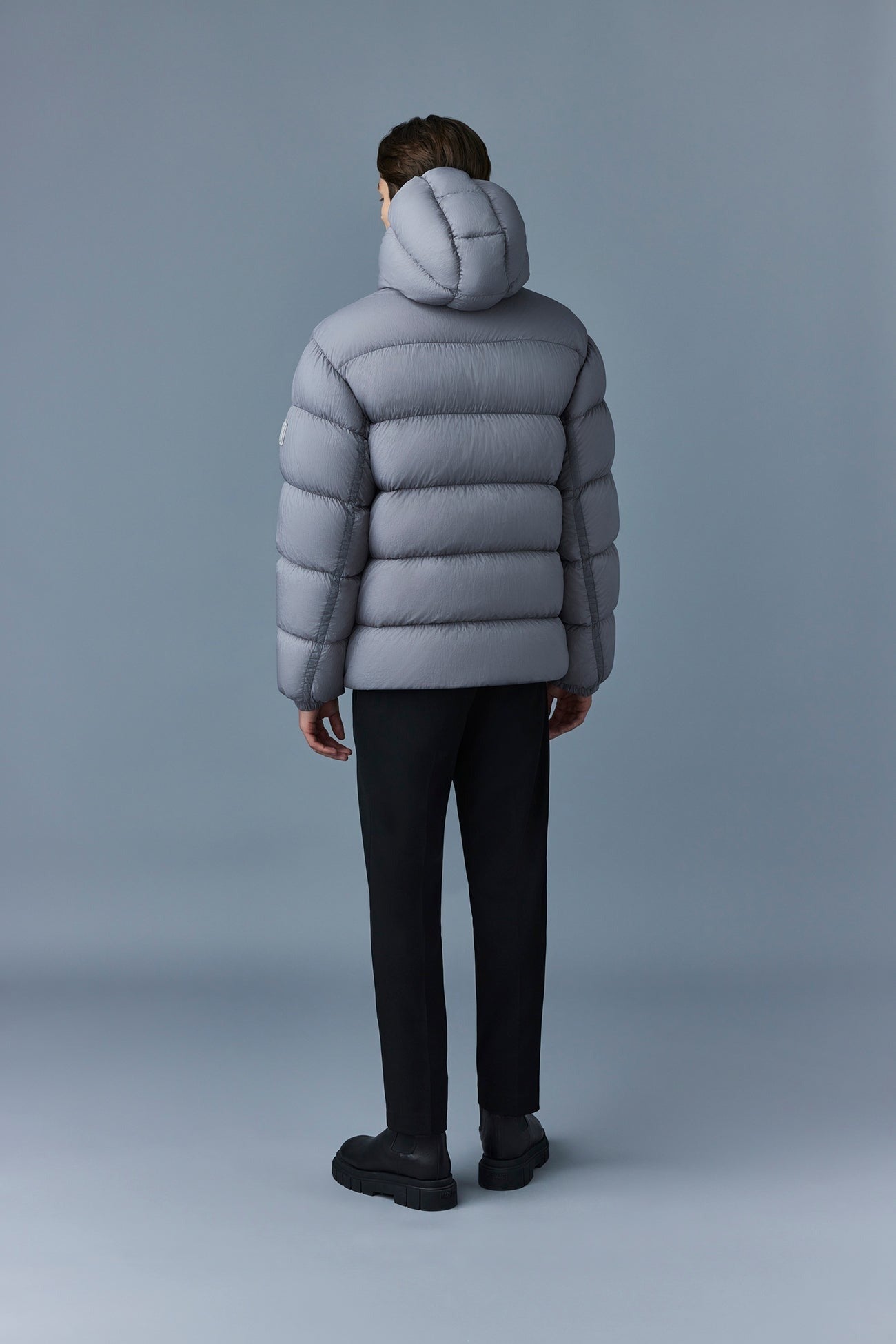 MACKAGE Mens Adelmo lc Nylon Quilted Hooded Down Jacket Light Grey Size 44