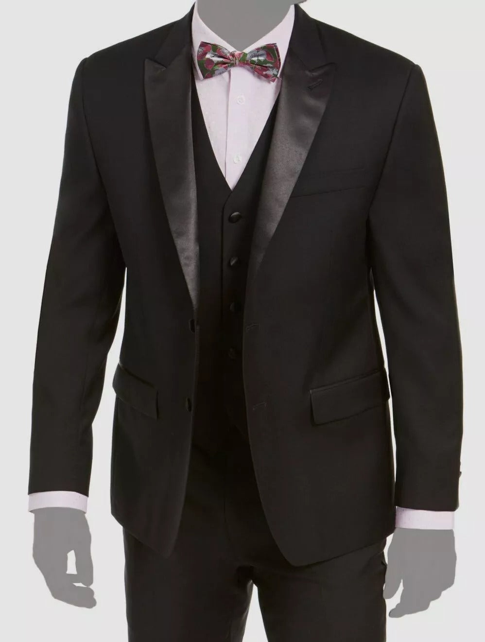 Lauren Ralph Lauren Mens Classic fit Tuxedo Suit Jacket Blazer 60 R Black Solid