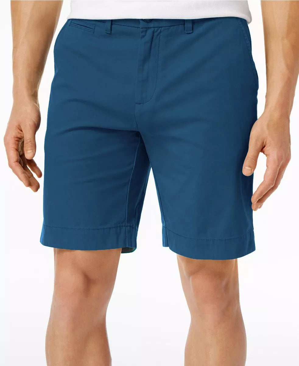 Tommy Hilfiger Men's Classic Fit Casual Flat Front Blue Shorts 40 Waist