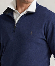 Polo Ralph Lauren Men's Big Tall Jersey Quarter Zip Sweater Blue 2XLT