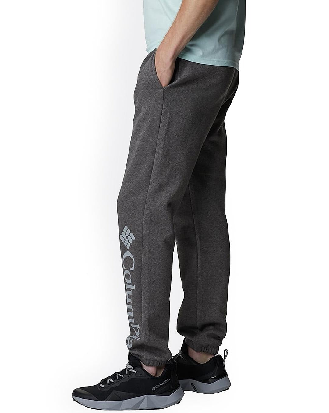 Columbia Mens Logo Trek Joggers Sweatpants Large Grey / White