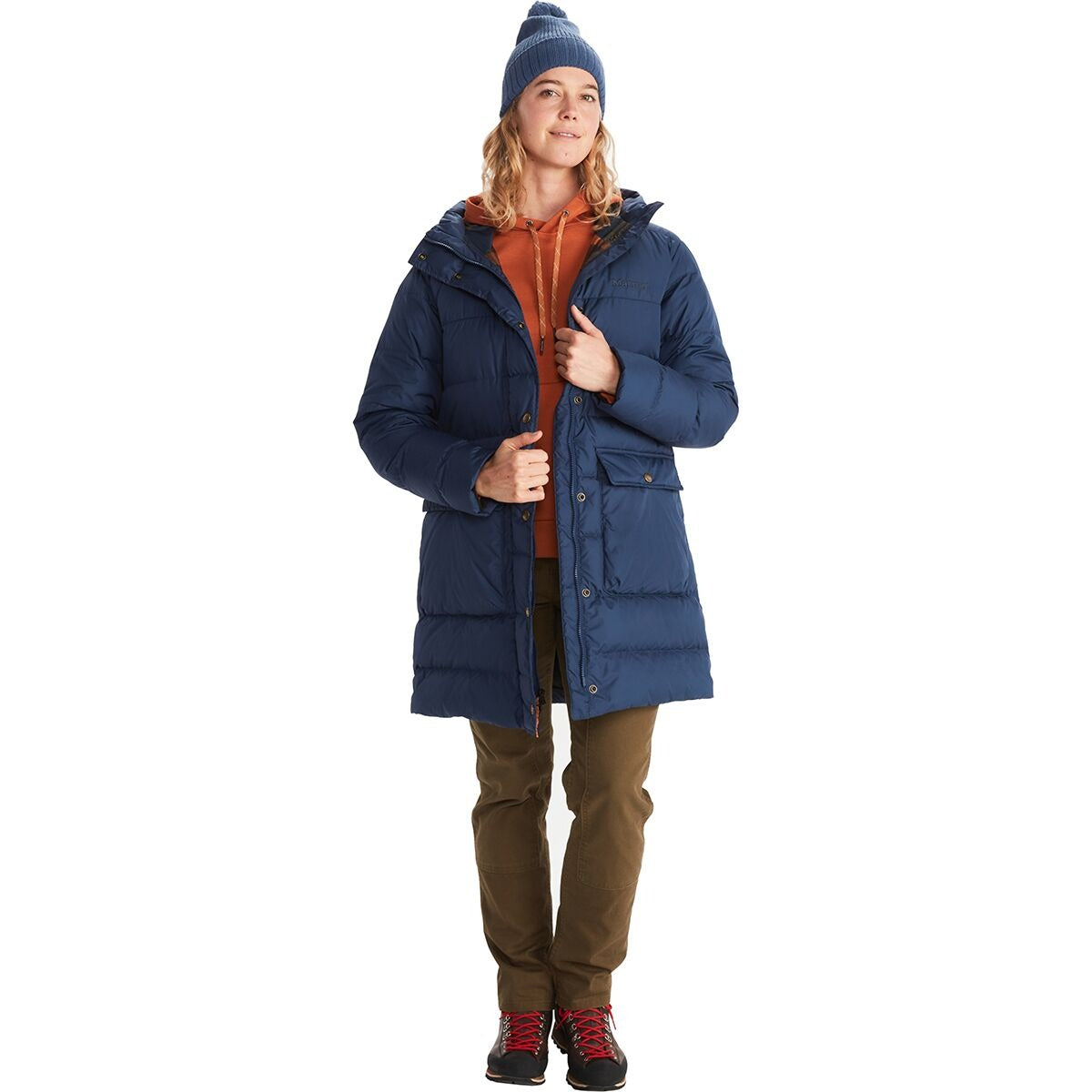 Marmot Womens Parka Coat XS Blue Solid