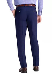 Haggar Mens Slim fit Dress Pants 32 / 34 Navy Blue Solid