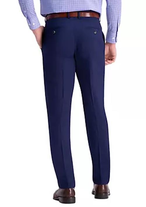 Haggar Mens Slim fit Dress Pants 32 / 34 Navy Blue Solid