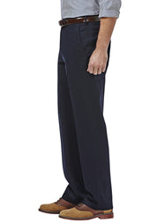 Haggar Mens Classic fit Dress Pants 34 / 32 Navy Blue Solid