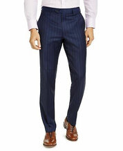 LAUREN Ralph Lauren Edgewood Navy Blue Stripe Dress Pants  36 x 32