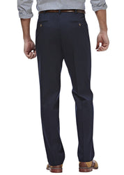 Haggar Mens Classic fit Dress Pants 34 / 32 Navy Blue Solid