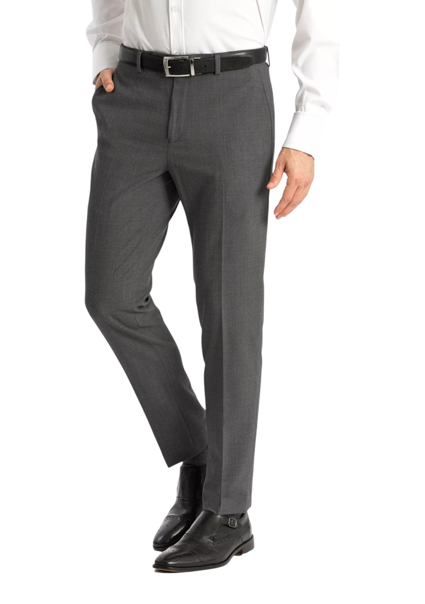 Calvin Klein Mens Skinny fit Dress Pants 36 / 34 Charcoal Grey Solid Stretch
