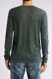John Varvatos Mens Regular fit Long Sleeve Henley Shirt Large Green Solid
