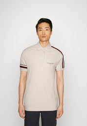 TOMMY HILFIGER Men's Global Stripe Regular Fit SS Polo Shirt XXL Natural White