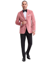 Bar Iii Mens Slim fit Velvet Sport Coat Blazer 40 S Pink Solid