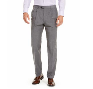 LAUREN RALPH LAUREN Mens Wool Blend Classic-Fit UltraFlex Stretch Double Reverse Pleated Dress Pants Grey 36 x 30