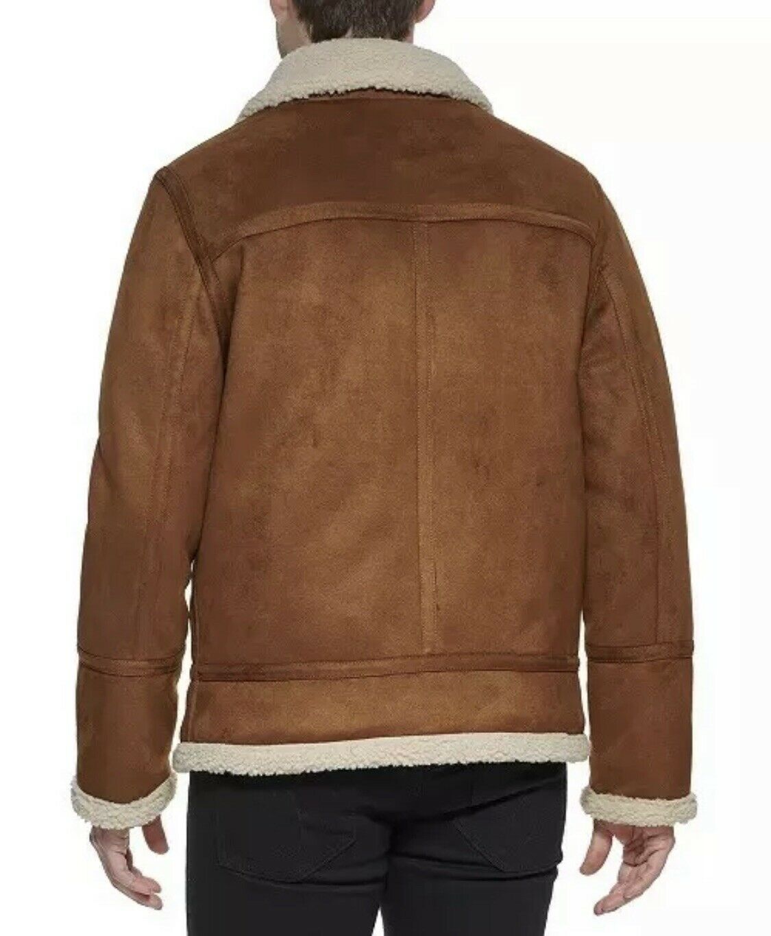 Calvin Klein Men's Classic Faux Shearling B-3 Bomber Jacket Brown XXL