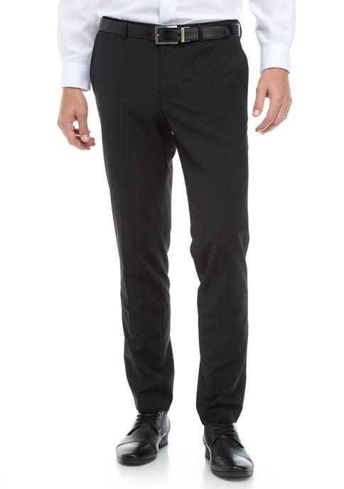 Hugo Boss Mens Slim fit Dress Pants 36 / 32 Black Solid Stretch