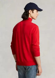 Polo Ralph Lauren Luxury Jersey Quarter-Zip Pullover Sweater Large Red