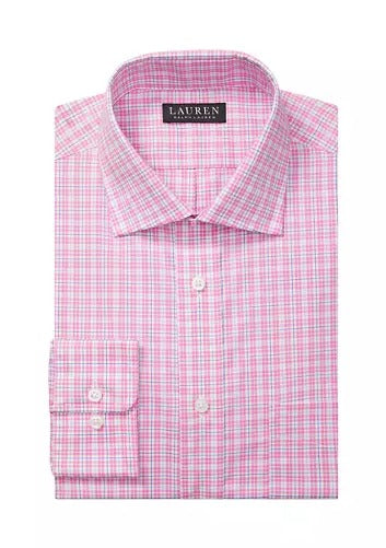 Lauren Ralph Lauren Regular Fit Flex Non Iron Stretch Dress Shirt Pink Small