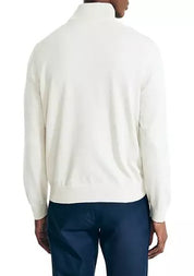 Nautica Mens Navtech Quarter-Zip Sweater Large Oatmeal Heather Beige