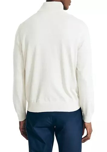 Nautica Mens Navtech Quarter-Zip Sweater Large Oatmeal Heather Beige