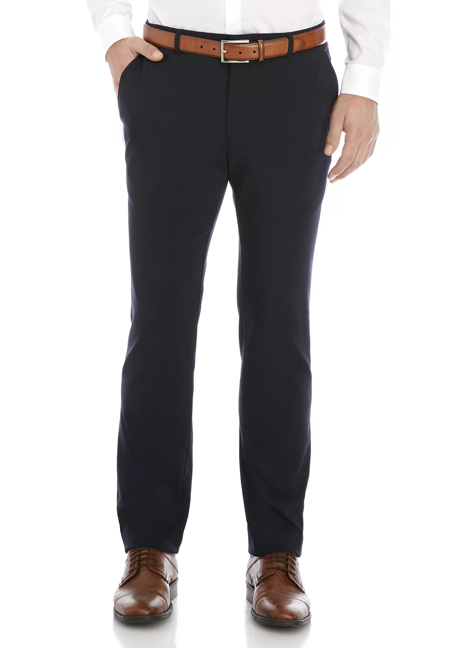 Tommy Hilfiger Mens Modern fit Dress Pants 38 / 32 Navy Blue Solid
