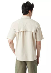 BASS OUTDOOR Mens Short Sleeve Explorer Shirt Small Beige