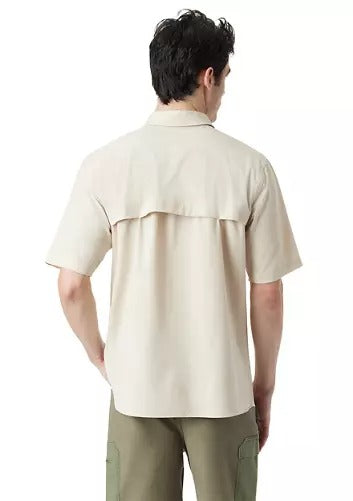 BASS OUTDOOR Mens Short Sleeve Explorer Shirt Small Beige
