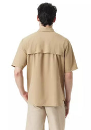 BASS OUTDOOR Mens Explorer Short Sleeve Button Shirt XL Brown