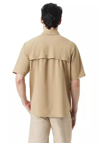 BASS OUTDOOR Mens Explorer Short Sleeve Button Shirt XL Brown