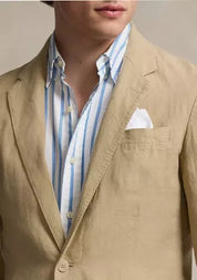 Polo Ralph Lauren Men's Soft Modern Linen Suit Jacket Sport Coat 46L Tan Beige