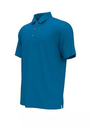 Pga Tour Men's Airflux Solid Mesh Short Sleeve Golf Polo Shirt Large Blue