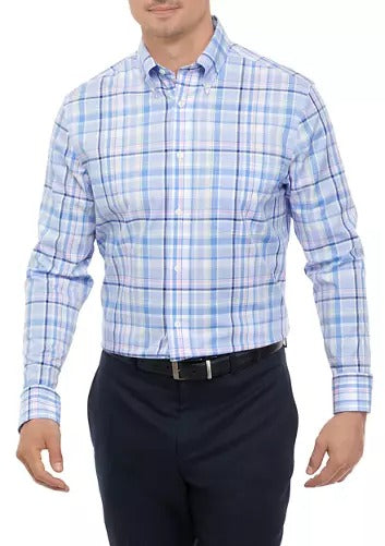 Lauren Ralph Lauren Men's Ultraflex Dress Shirt 16.5 34 35 Blue Purple