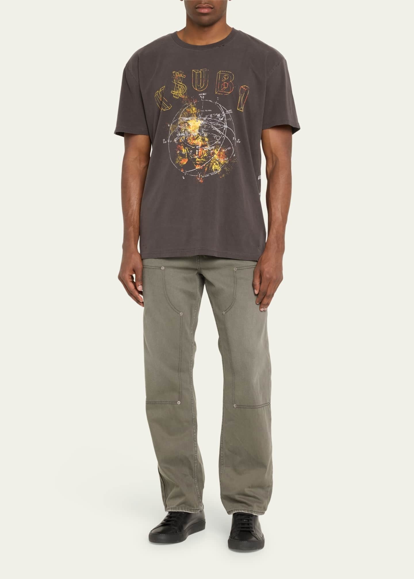 Ksubi Men's Diagrams Biggie Faded T-Shirt XS Extra Small Black