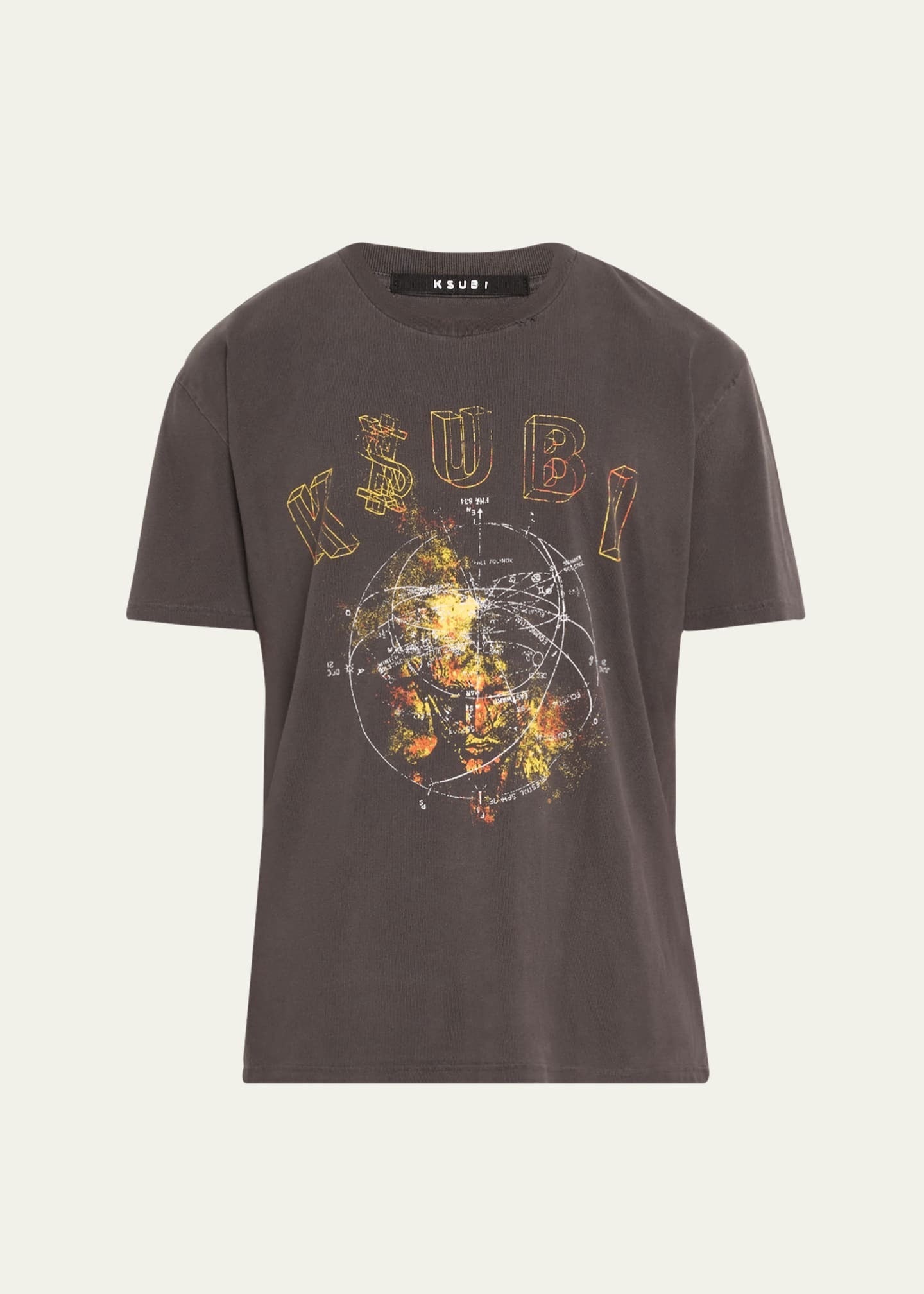 Ksubi Men's Diagrams Biggie Faded T-Shirt XS Extra Small Black