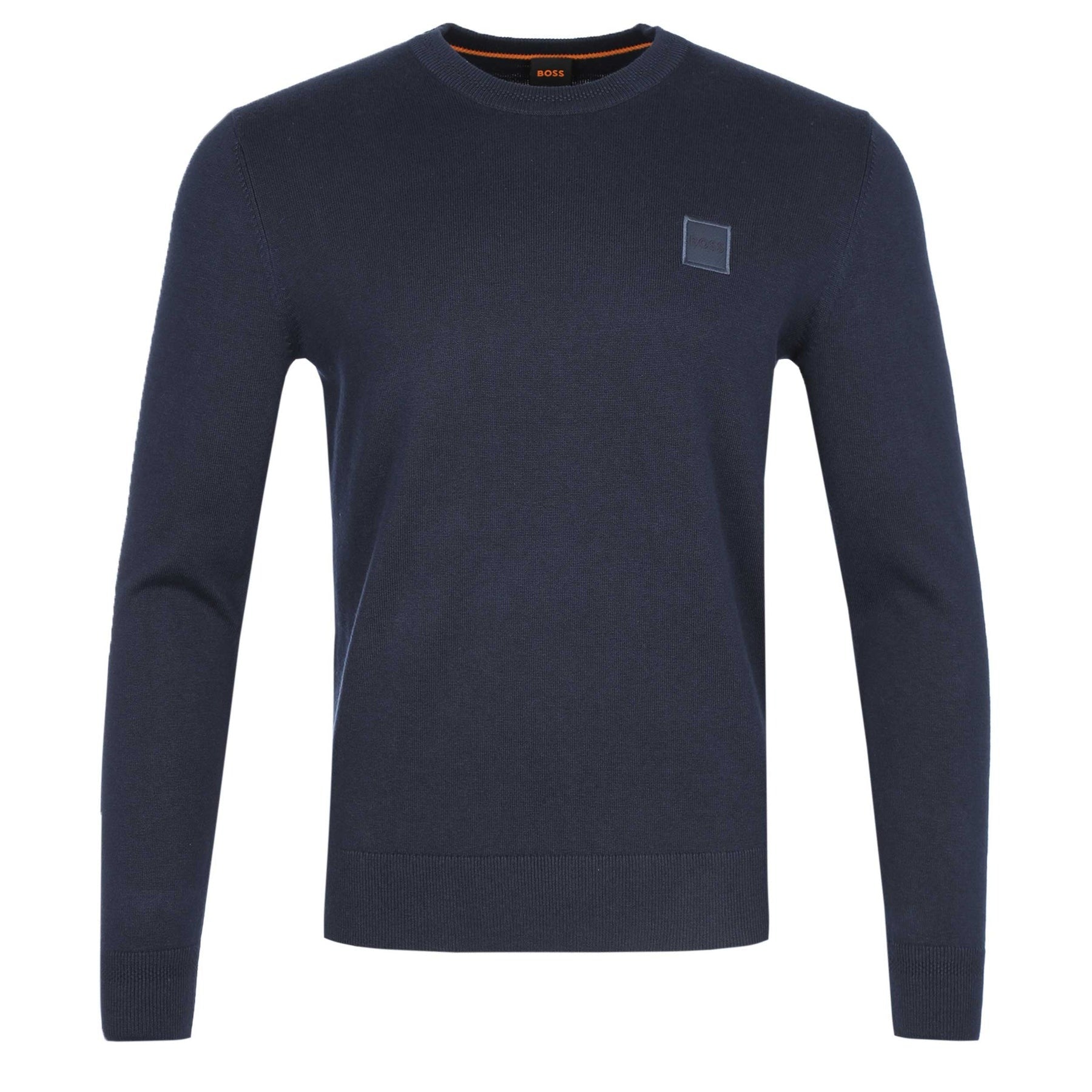 BOSS by Hugo Boss Men's Logo Crew-Neck Sweater Large Navy Blue
