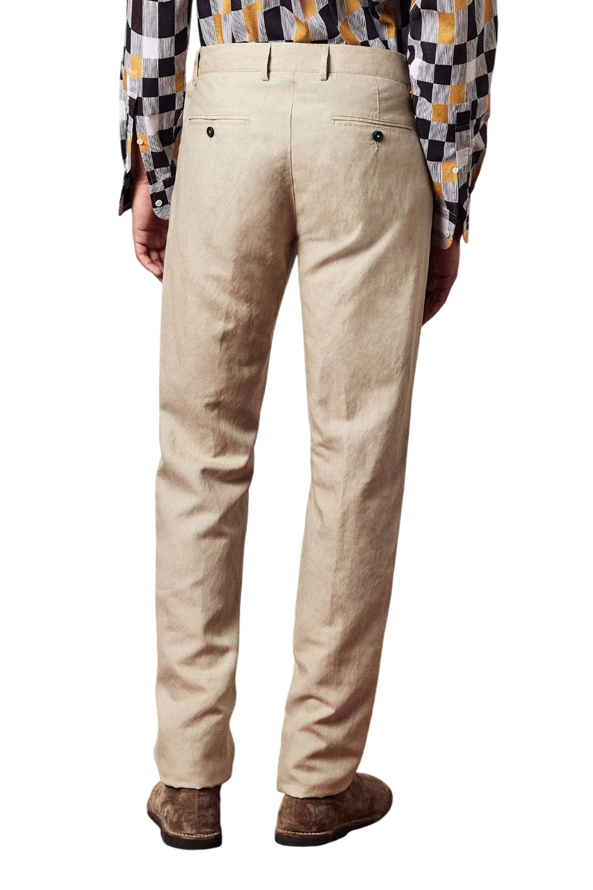Massimo Alba Men Sloop Regular Fit Wool Linen Suit IT 50R US 40R / 34W Tan Beige