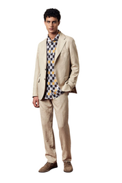 Massimo Alba Men Sloop Regular Fit Wool Linen Suit IT 50R US 40R / 34W Tan Beige